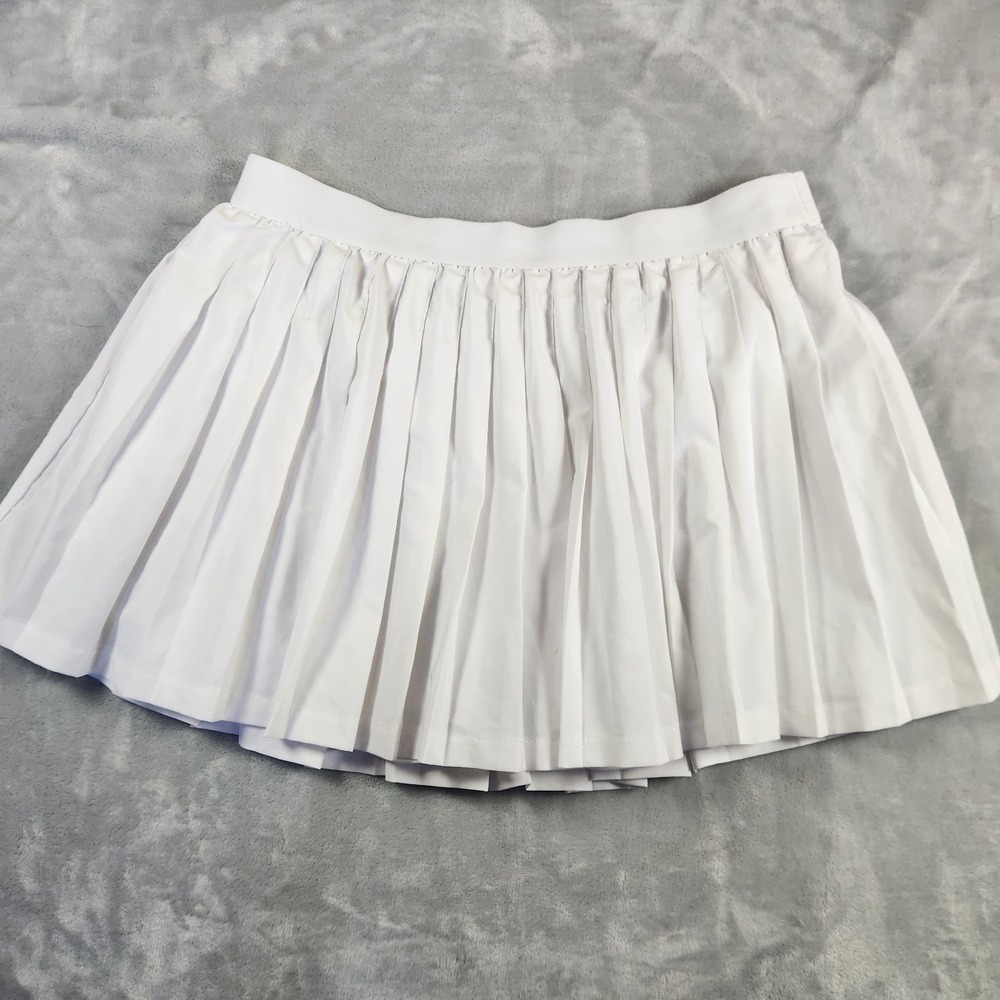 Ideology Women's Workout Athletic Skort Skirt Size Large White Pleated‎ Tennis